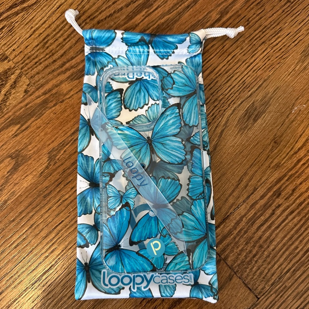 Loopy 14 Pro Case Blue Butterfly Design